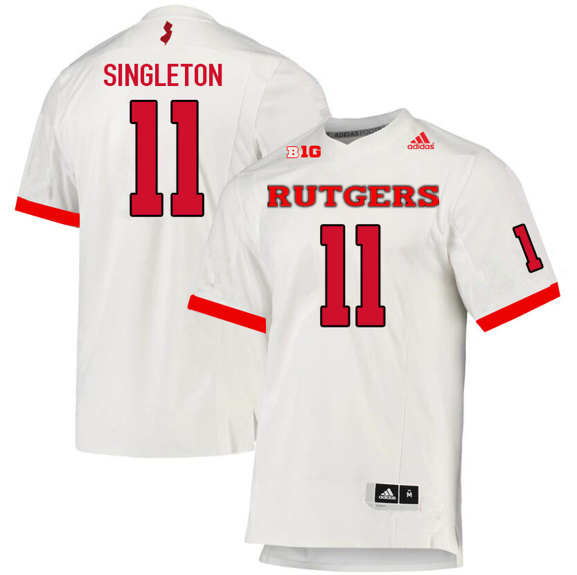 Men #11 Drew Singleton Rutgers Scarlet Knights College Football Jerseys Sale-White - Click Image to Close